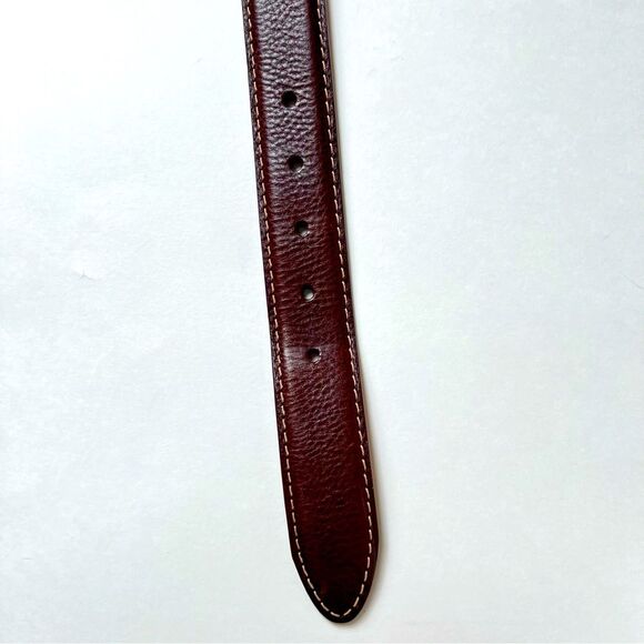 Kirkland Signature Men's Genuine Leather Brown Silver Buckle Belt SZ 32 - Picture 9 of 10